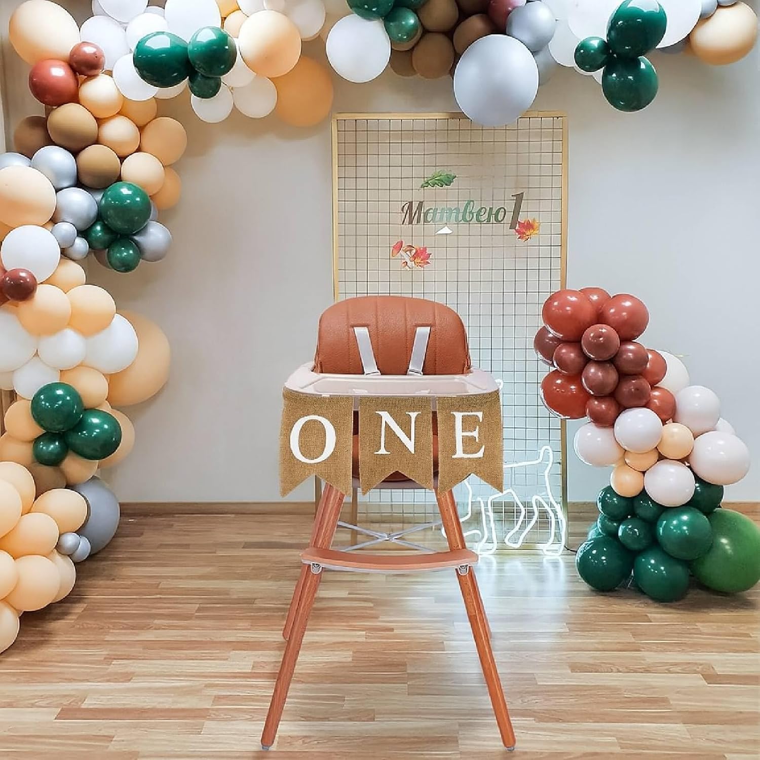 Burlap One Banner - NO DIY One Highchair Banner First Birthday Boy Girl Banner Sign Decoration 1st Happy Birthday High Chair Banners for Babies Photo Prop Party Decoration Indoor Outdoor - Image 6