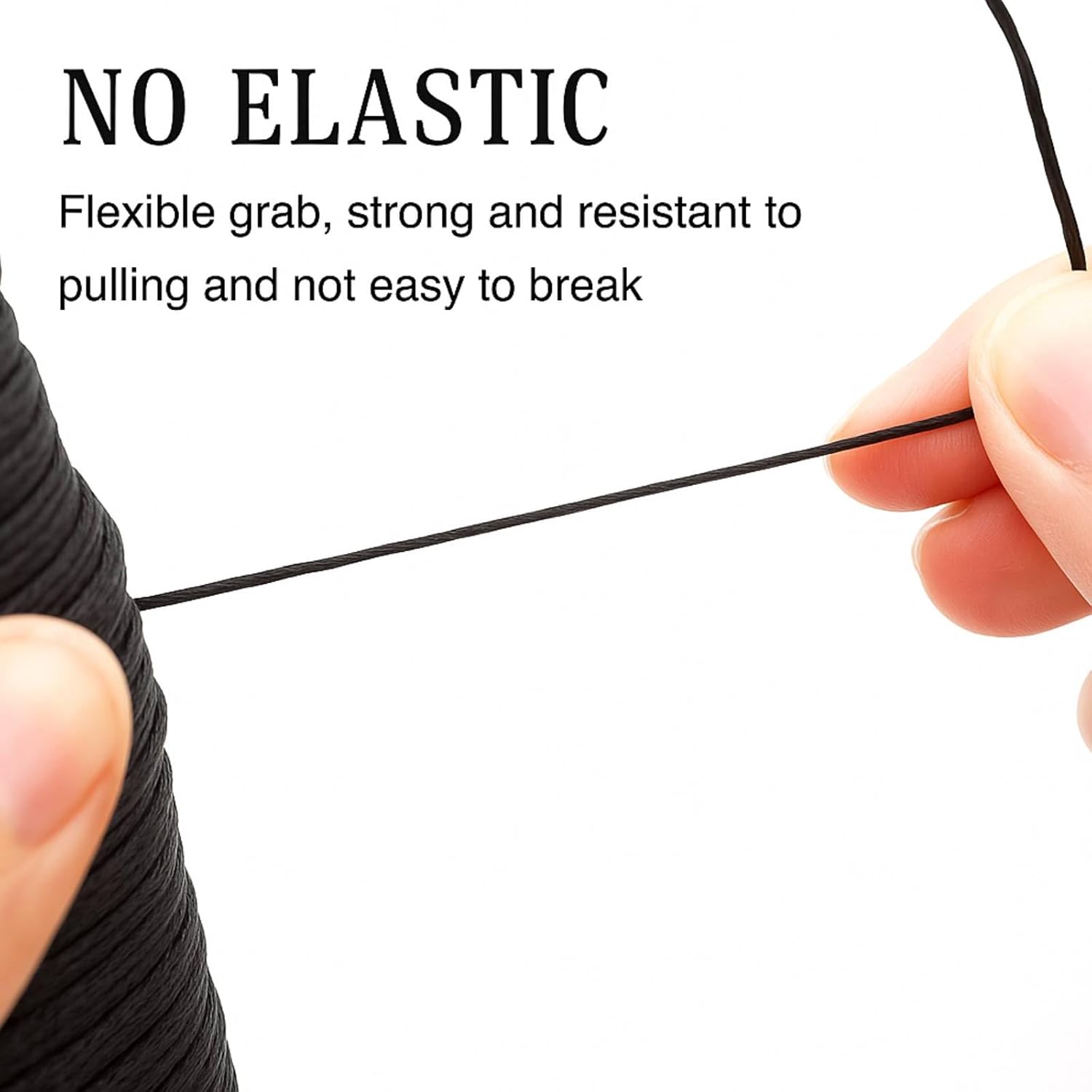1.5MM Black Nylon String - 110Yards Wind Chime String Weather Resistant Nylon Cord Black Nylon Bracelets String Beading Thread Macrame Trim Cord for Necklace Jewelry Making Craft Halloween - Image 3