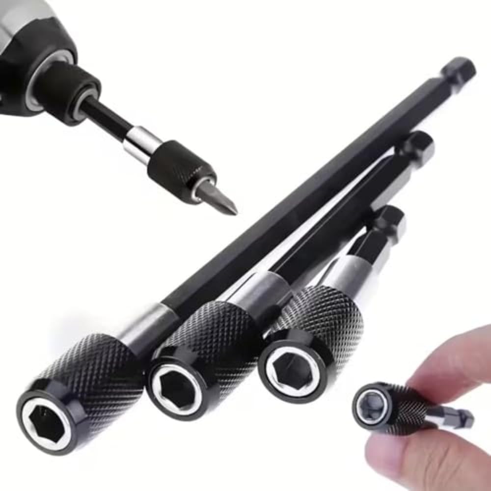 3-Piece Magnetic Bit Holder Extensi Set, Quick Release Universal Impact Drill Adapter for Home DIY Projects - Image 1