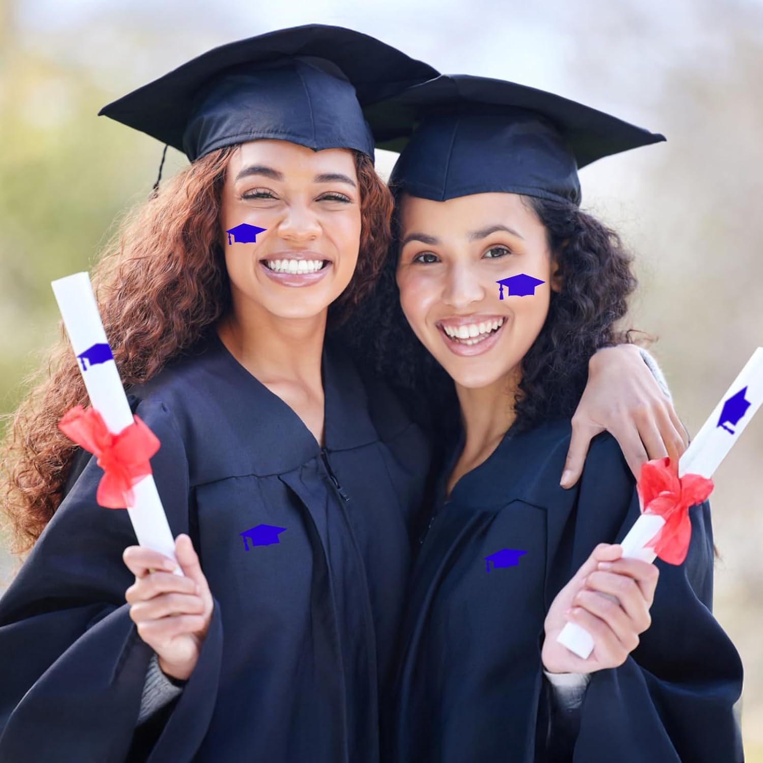 Graduation Cap Stickers 2026 - Blue Graduation Hat Stickers Self-Adhesive Graduations Envelope Seal Sticker 420Pcs Congrats Grad Cap Sticker Class of 2026 for Senior College Grad Party Favor - Image 4