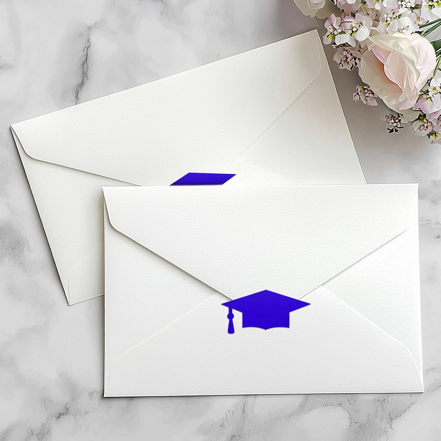 Graduation Cap Stickers 2026 - Blue Graduation Hat Stickers Self-Adhesive Graduations Envelope Seal Sticker 420Pcs Congrats Grad Cap Sticker Class of 2026 for Senior College Grad Party Favor - Image 6