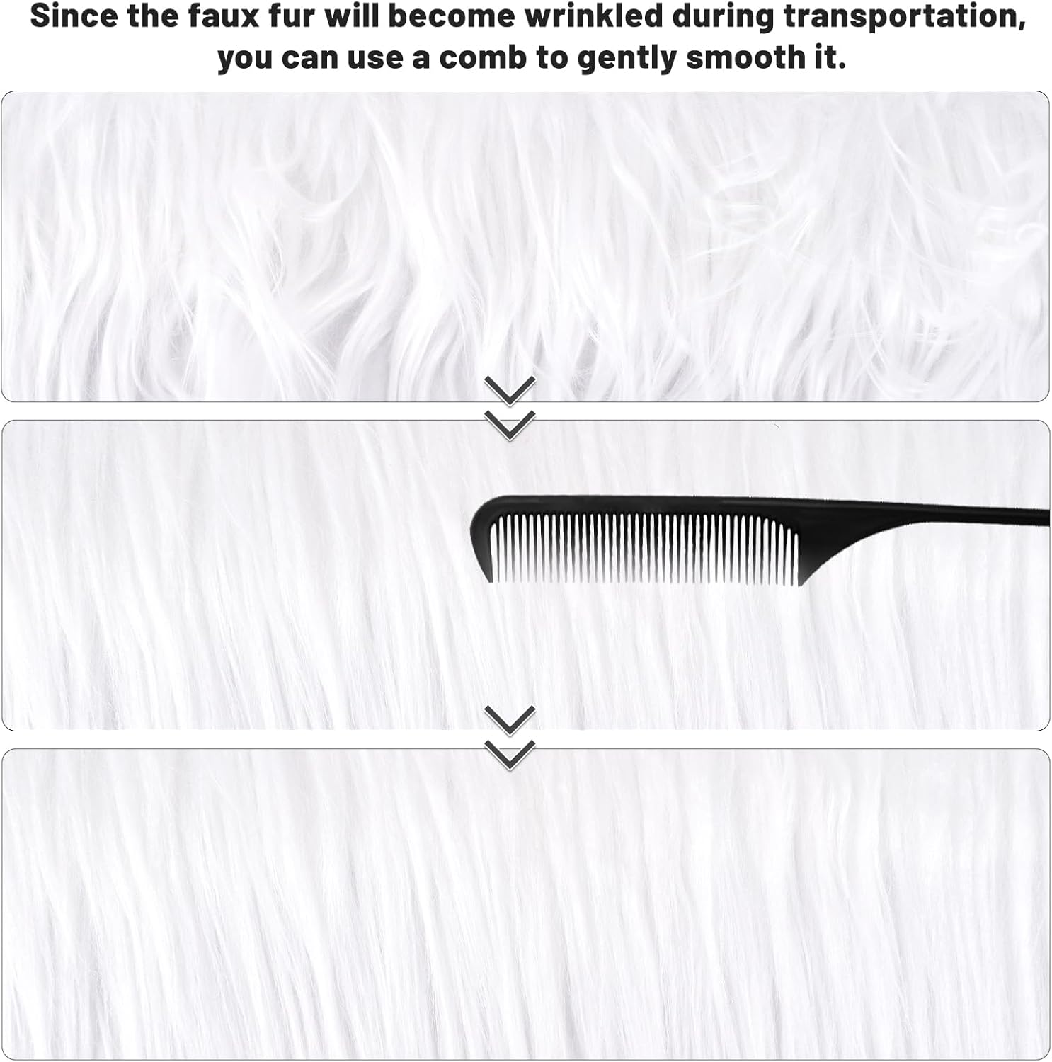 Shaggy Plush Faux Fur Fabric 2x60Inch White Faux Fur Trim by The Yard Precut Strip Fluffy Fuzzy Christmas Craft Furs Ribbon for Christmas Tree Decor Wreath Santa Hair Dwarf Cosplay Costume Sock - Image 4