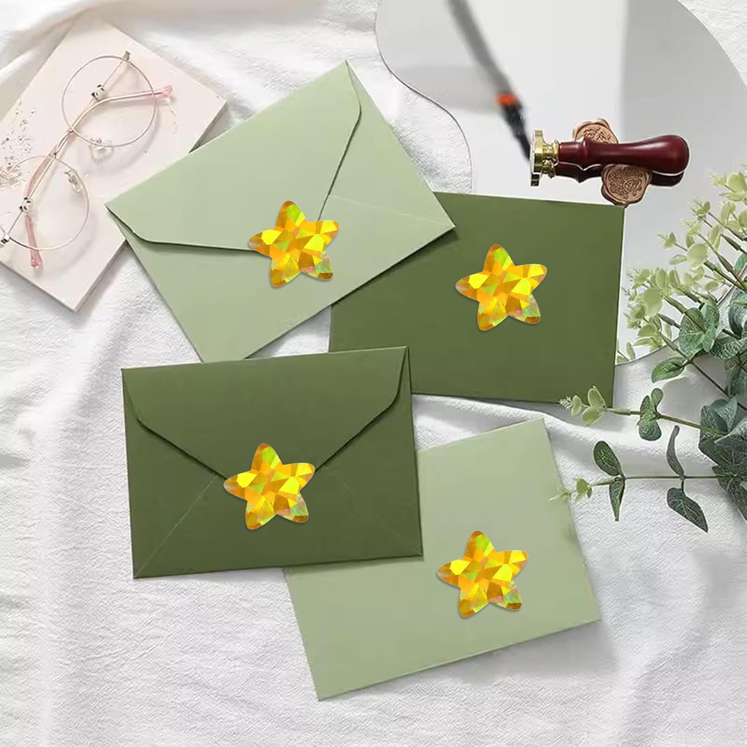 Holographic Gold Star Stickers for Kids Reward - 500Pcs 1.5Inch Shiny Self-Adhesive Metallic Glitter Foil Stickers for DIY, Homework, School, Classroom, Teacher Supply - Image 7