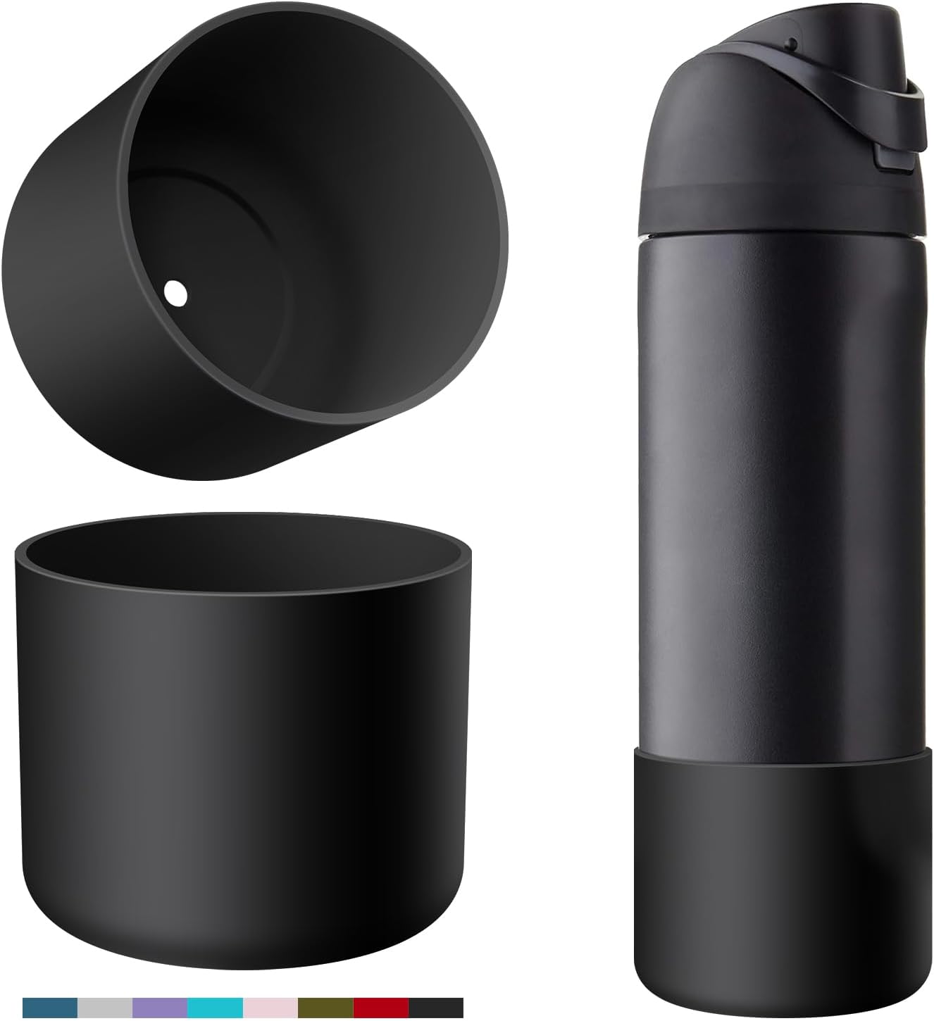 Silice Boot for Owala Water Bottle, 2PCS Anti-Slip Protective Sleeve for FreeSip/Twist/Flip Water Bottles, BPA Free, Dishwasher Safe, Bottom Bumper Cover Cup Accessories - Image 1
