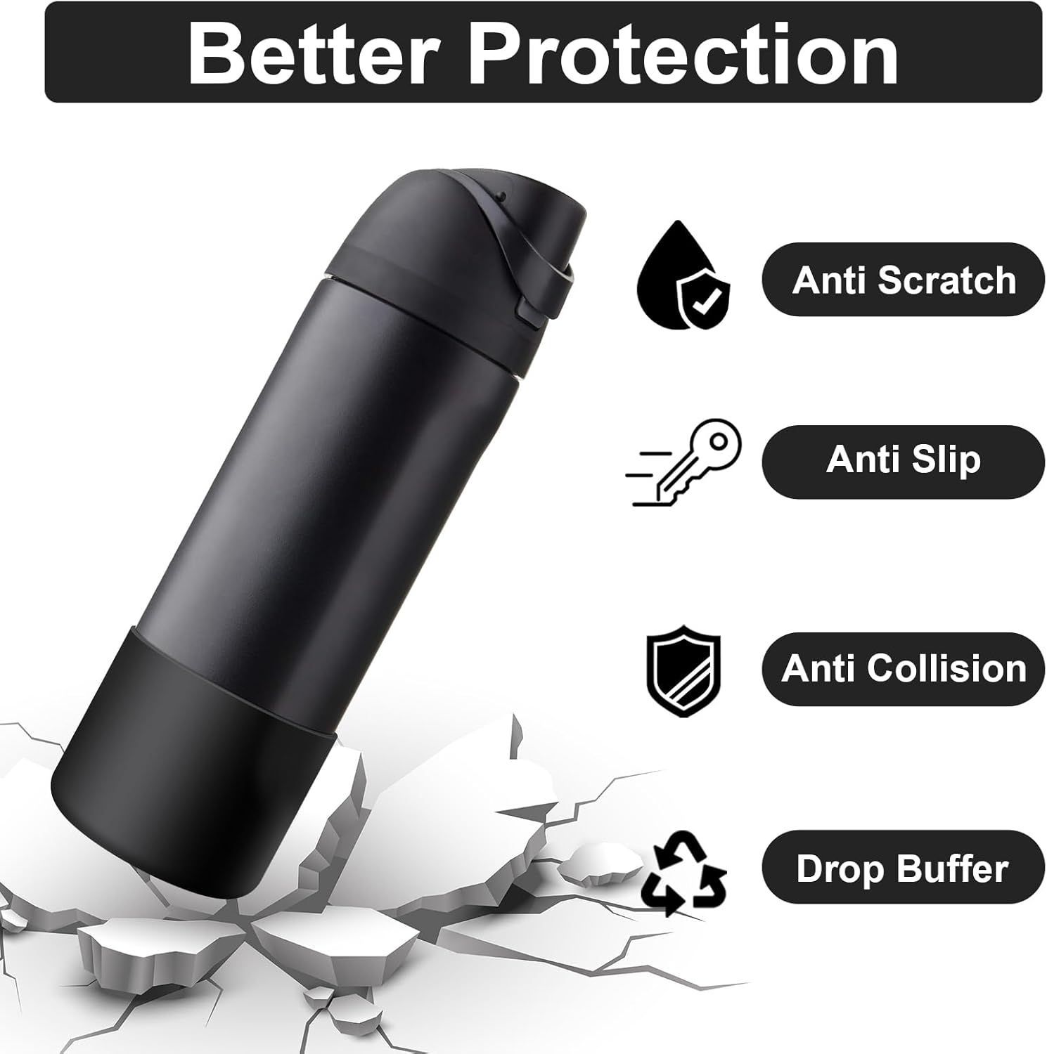 Silice Boot for Owala Water Bottle, 2PCS Anti-Slip Protective Sleeve for FreeSip/Twist/Flip Water Bottles, BPA Free, Dishwasher Safe, Bottom Bumper Cover Cup Accessories - Image 3