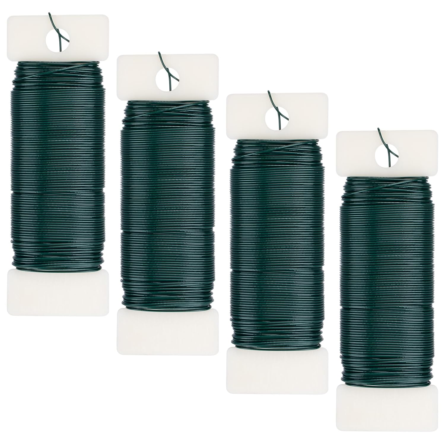 4 Pack Floral Wire, 131 Yards Paddle Wire 22 Gauge Florist Wire Green for Wreath Wire Making Craft, Floral Flower Arrangements and DIY Crafts, Garland - Image 1