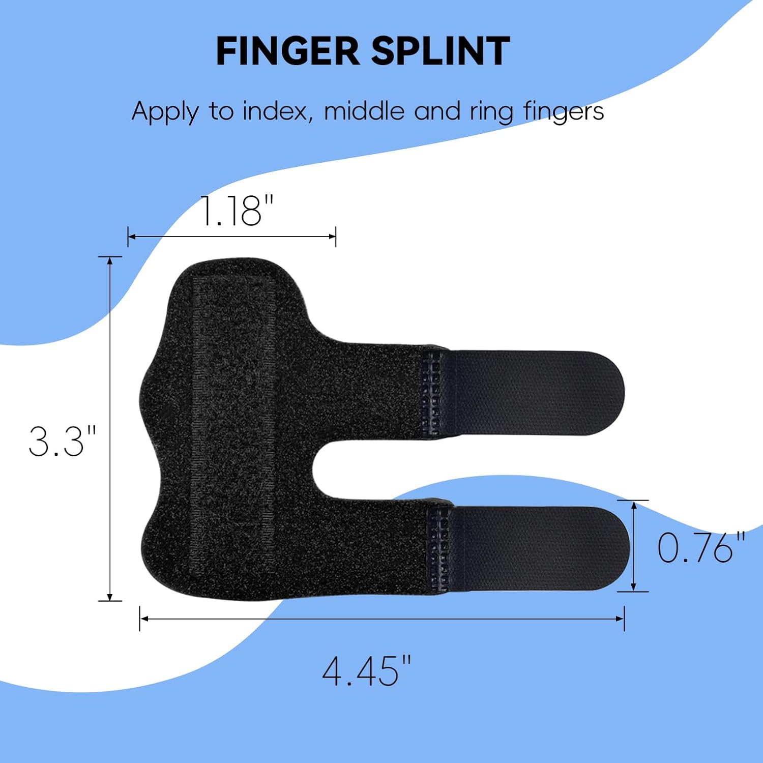 Finger Splint, Universal Trigger Finger Brace for Broken/Arthritis Pain and Sprain Relief, Splints for Middle, Index, Ring (2 Pack,Black) - Image 2