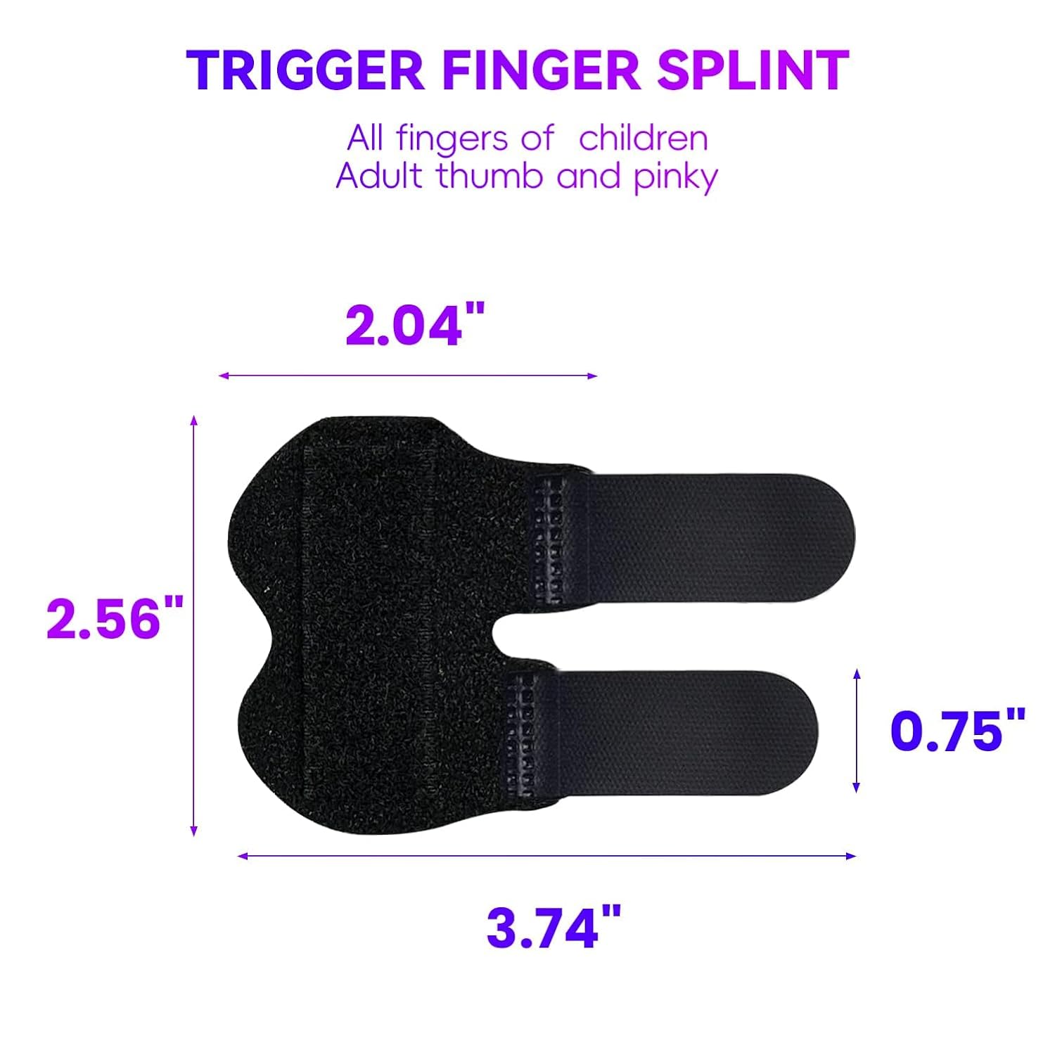 2 PCS Small Finger Splint, Adjustable Trigger Finger Splint, Straightener for Broken Strained Arthritis for Pinky, Index Splints for Teenagers and Women (Black) - Image 2