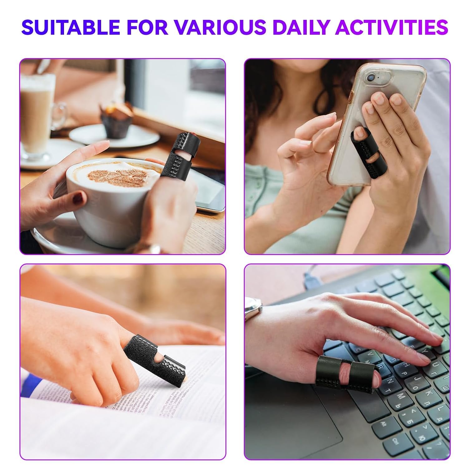 2 PCS Small Finger Splint, Adjustable Trigger Finger Splint, Straightener for Broken Strained Arthritis for Pinky, Index Splints for Teenagers and Women (Black) - Image 5
