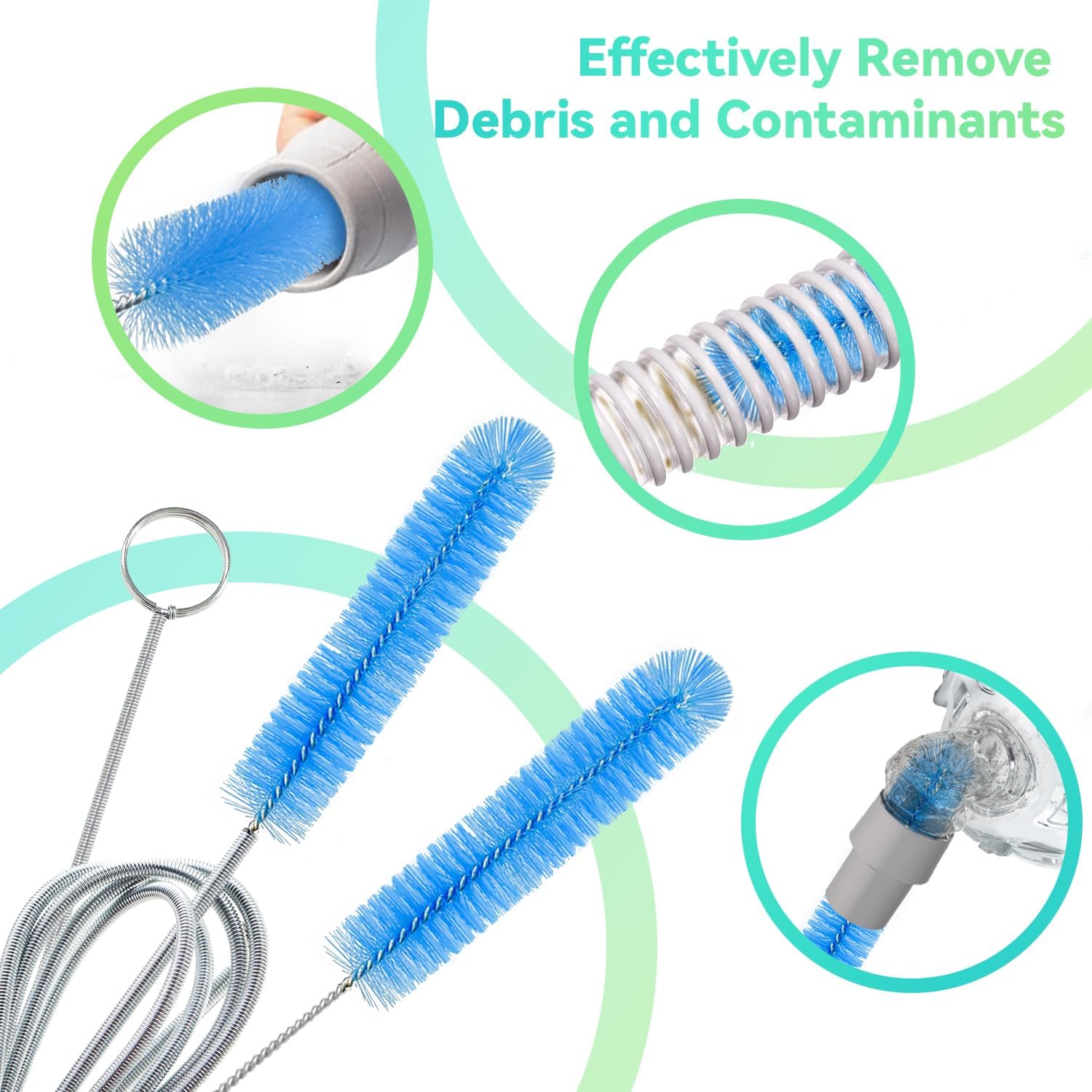 CPAP Hose Cleaner, 7 Feet Flexible CPAP Tube Cleaning Brush and 7 Inches CPAP Cleaning Brush for CPAP Mask Hose Blue - Image 4
