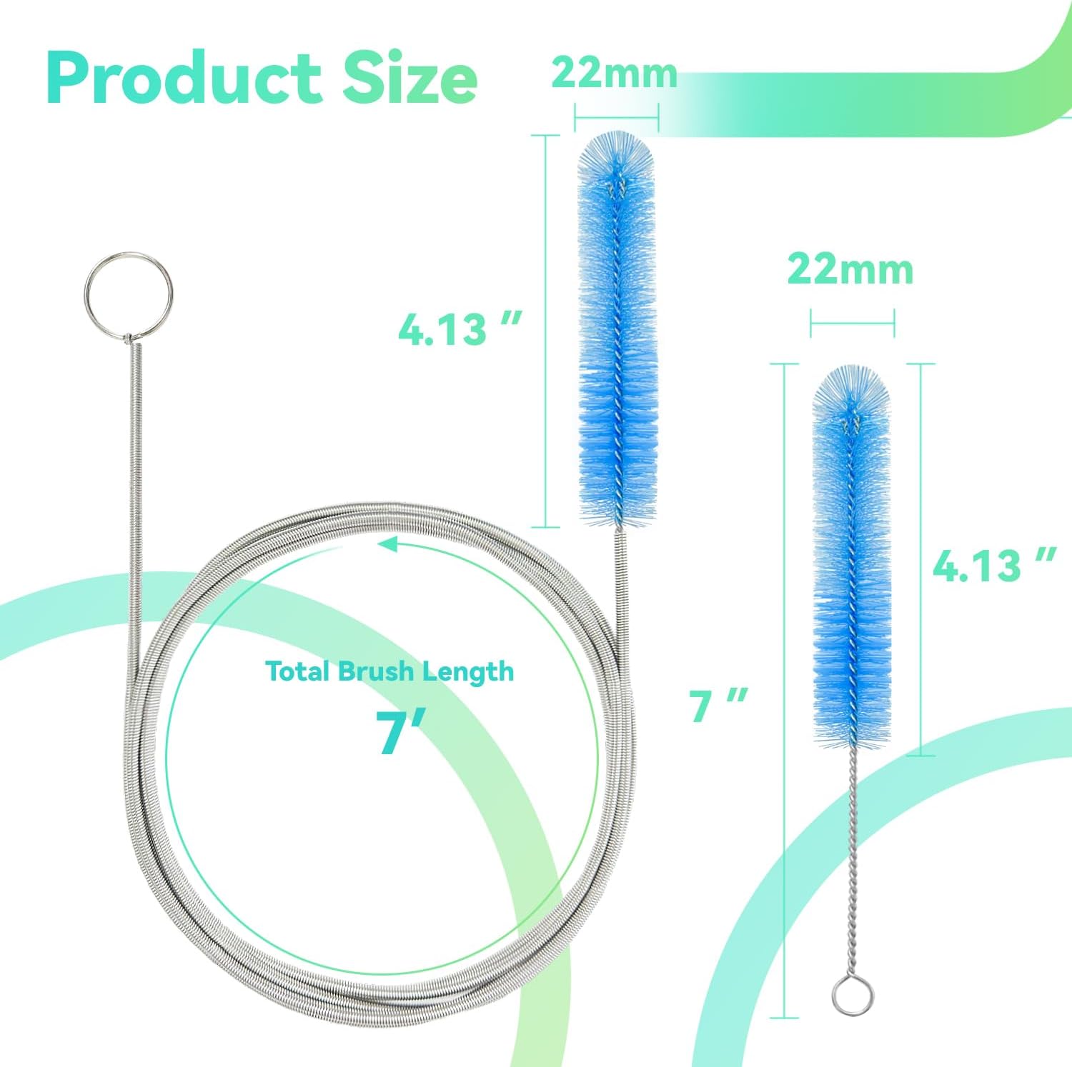 CPAP Hose Cleaner, 7 Feet Flexible CPAP Tube Cleaning Brush and 7 Inches CPAP Cleaning Brush for CPAP Mask Hose Blue - Image 5