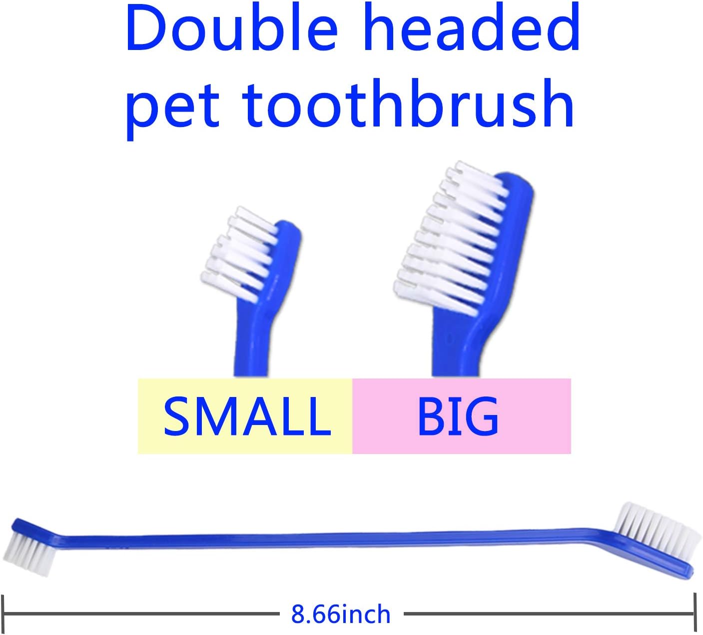 Petluno Dog Toothbrush Set of 8 - Dual Headed, Dental Hygiene Convenient Soft to Clean pet Teeth, Tooth Brushes for Small Large Dogs, Cats, and Most Pets, Teeth Brush in Bulk - Image 2