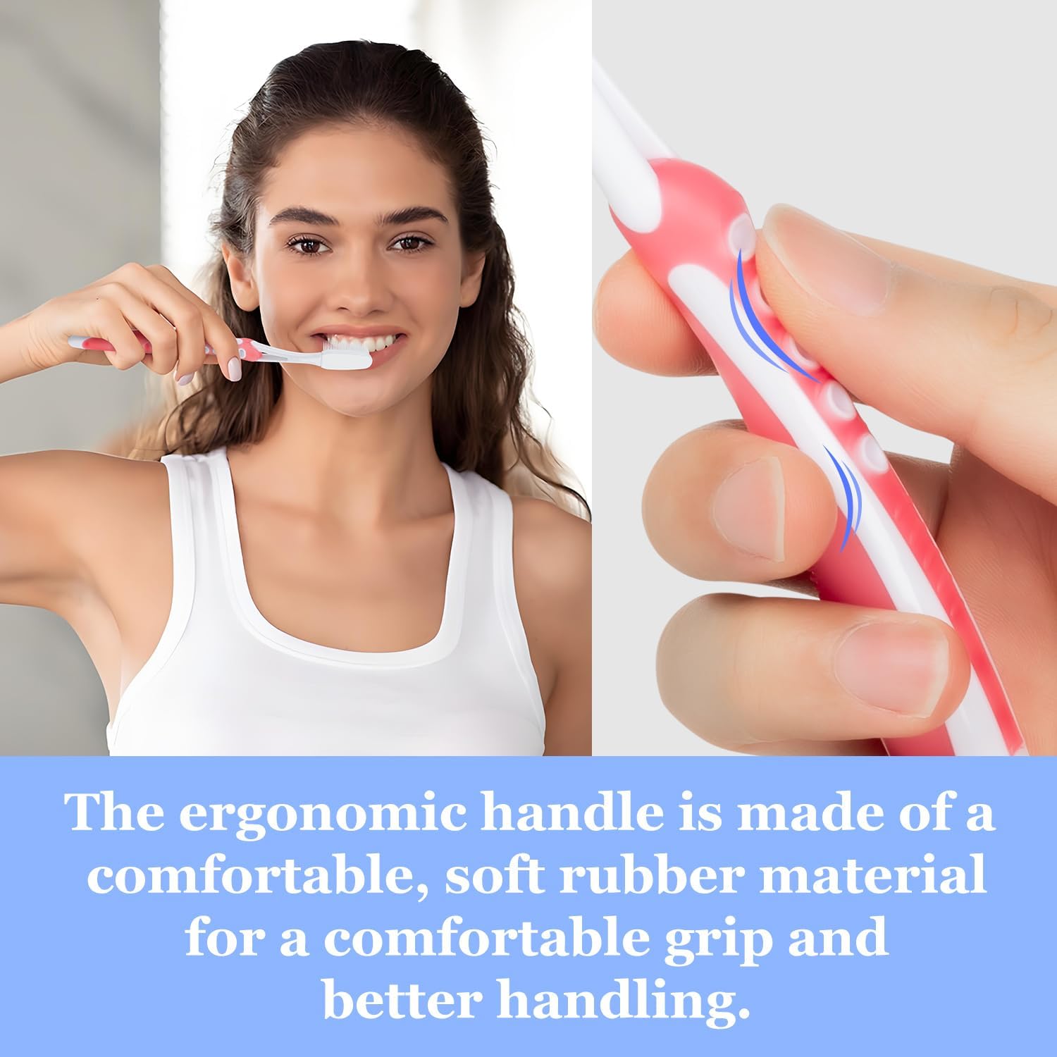 Petluno Nano Toothbrushes Medium Bristle Silicone for Sensitive Teeth and Gums Individually Wrapped Travel Toothbrush Set, Hard Multiple Colors (3 Box) 3 Box Pink Blue Green - Image 5