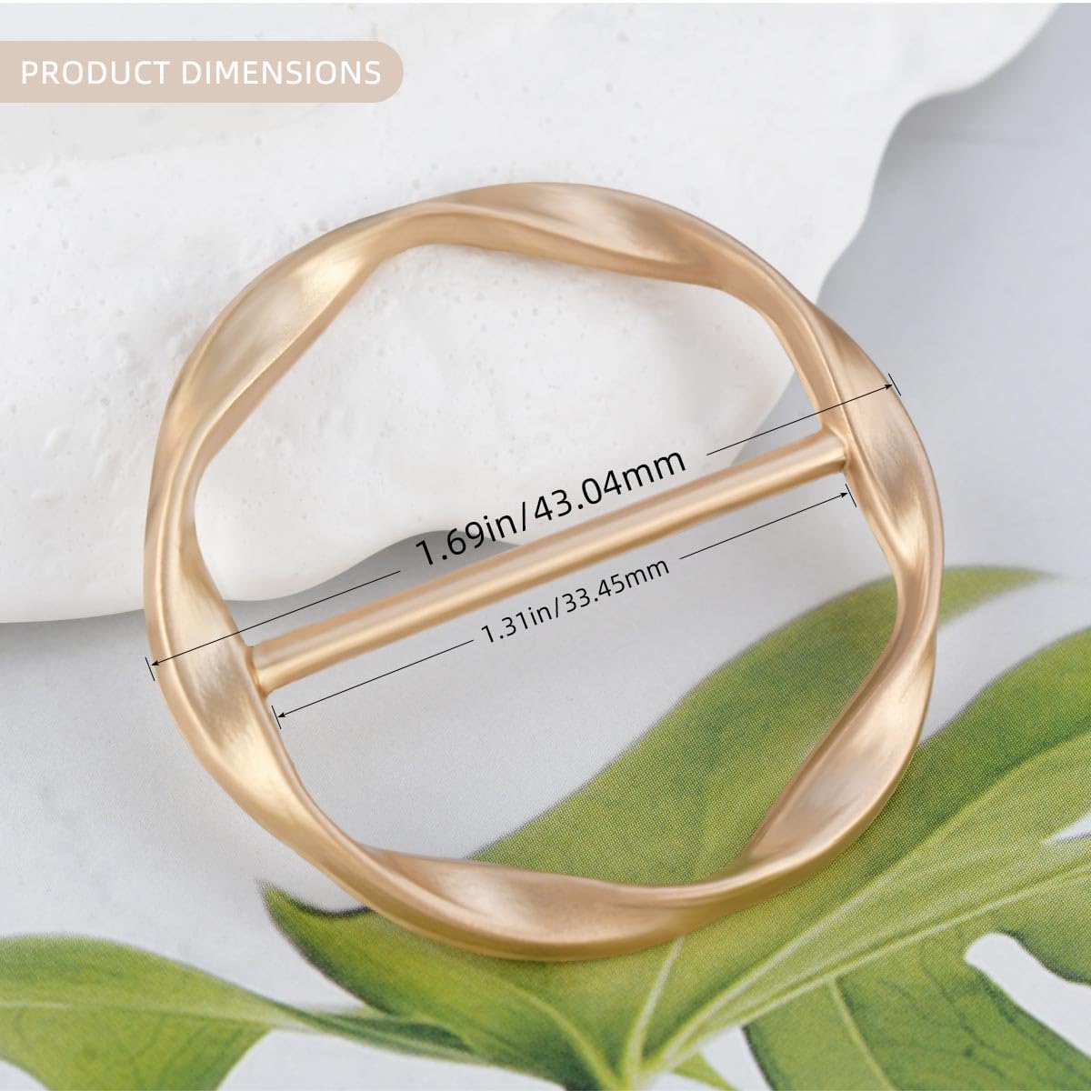 Tie Clips for Women & Girls - Twist Tee Knot Scarf Clip Waist Clothes Corner Knotted Button Fashion Metal Circle Buckle Alloy Clothing Ring Wrap Holder Round Scarves Clasp - Image 2