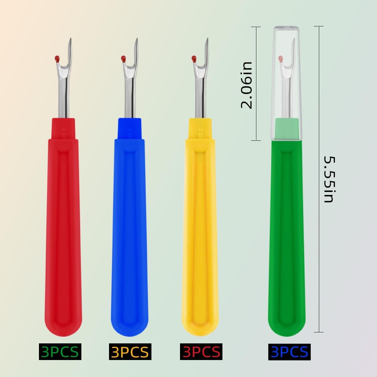 12 PCS Seam Ripper Stitch Remover Tool Sewing Thread Removing Seams Rippers Kit Unwanted Hems and Small Cutter for Crafting Handy Embroidery Tools Scissors Unpicker - Image 2
