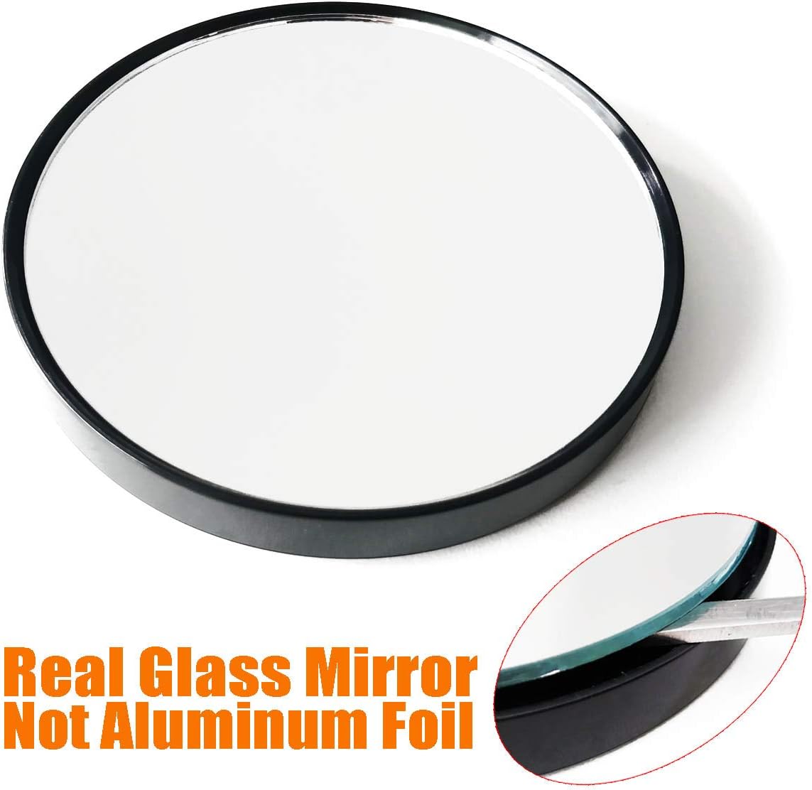 Petluno 10X Magnifying Makeup Mirror, Round Mirror 2 Suction Cups Facial Cosmetic Absorption Shaving Home Travel Essential(Diameter 3.46 inches)  3.5