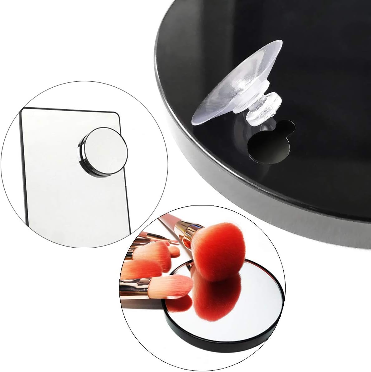 Petluno 10X Magnifying Makeup Mirror, Round Mirror 2 Suction Cups Facial Cosmetic Absorption Shaving Home Travel Essential(Diameter 3.46 inches)  3.5