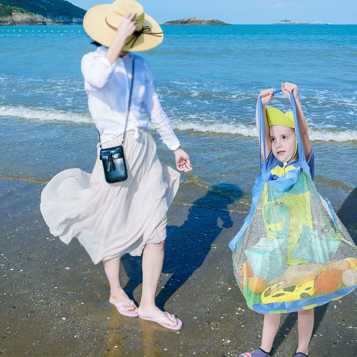 Mesh Beach Toys Bag Extra Large Bags and Totes Sand Tote Storage Children Toy Organizer Kids Collector Perfect for Holding Stay Away from Christmas Gift - Image 3