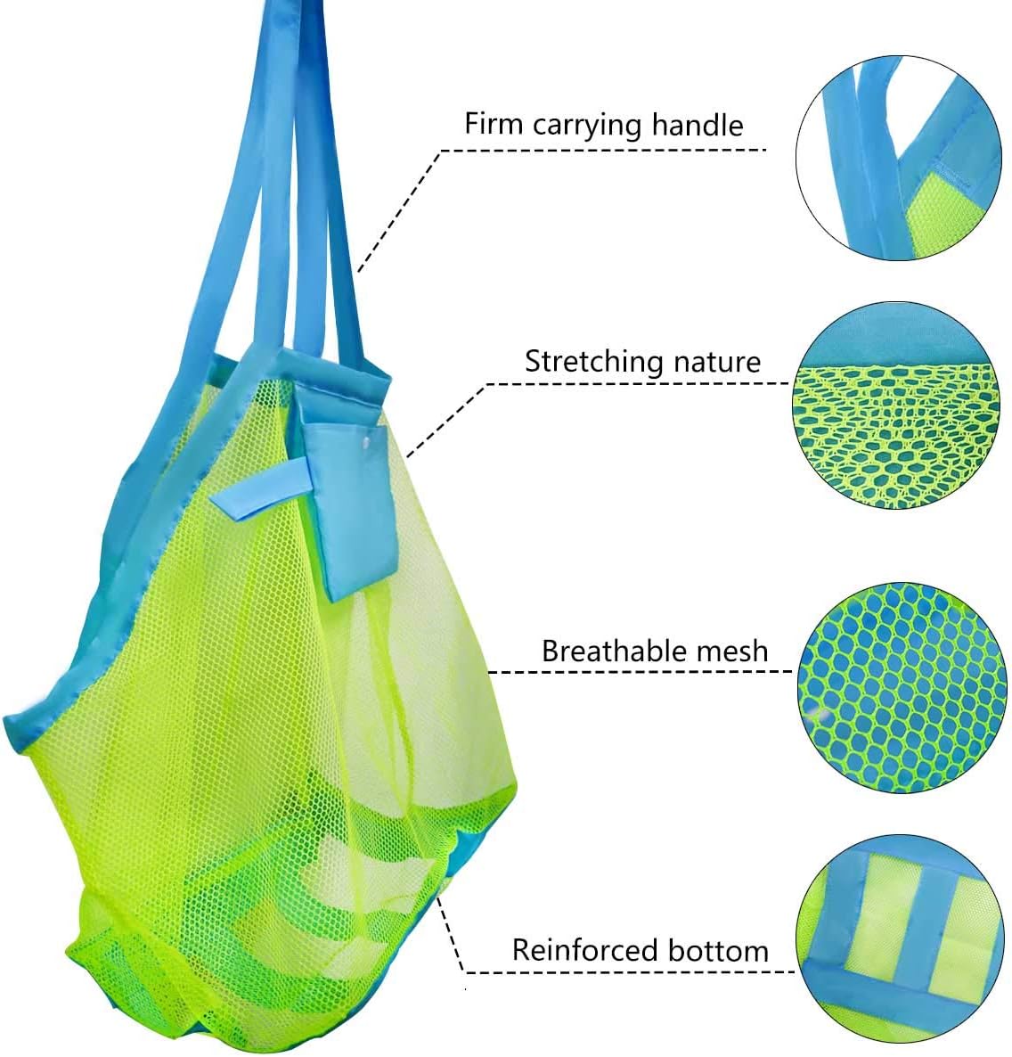 Mesh Beach Toys Bag Extra Large Bags and Totes Sand Tote Storage Children Toy Organizer Kids Collector Perfect for Holding Stay Away from Christmas Gift - Image 4