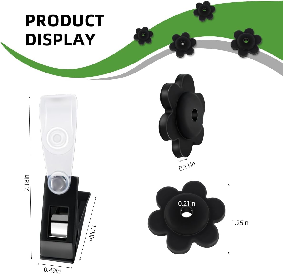 Garden Flag Rubber Stoppers and Tiger 10 Pieces Pack Stand Holder Pole Anti-Wind Clips for Flags Stopper Yard Clip Stops Accessories Poles - Image 2