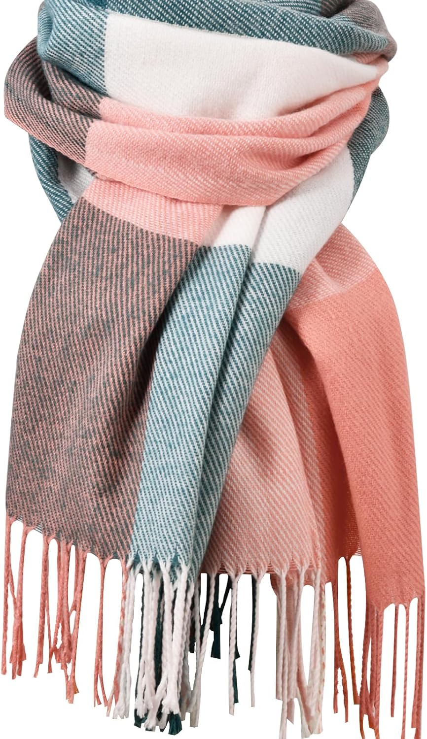 Womens Winter Scarf, Fashion Cashmere Feel Plaid Scarfs for Women, Pashmina Shawls and Wraps, Long Blanket Scarf - Image 1