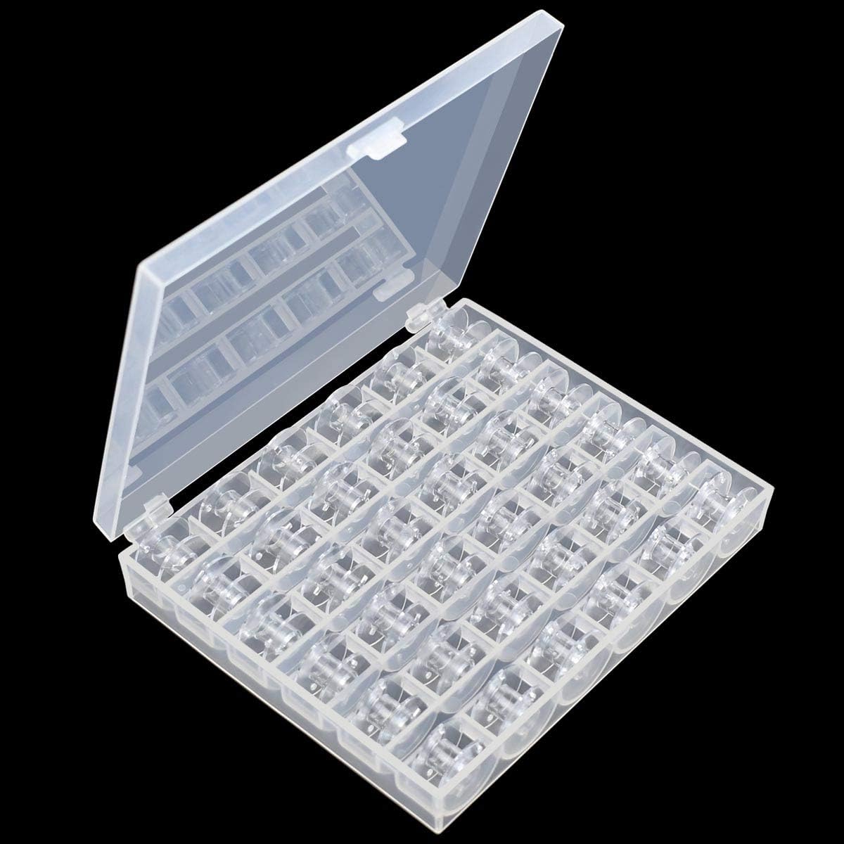 36 Pcs Transparent Plastic Sewing Machine Bobbins with Case for Janome Brother Singer Babylock Class 15 Spools Storage Box Juki Pfaff Elna Christmas Gift - Image 1