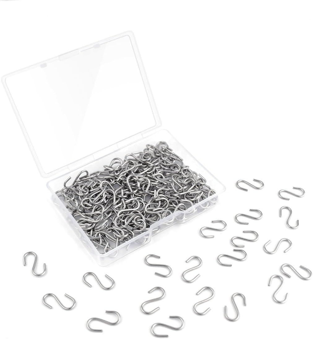 100 Mini S Hooks - Metal Shaped Hangers for Crafts, Jewelry & DIY Key Chains - Image 1