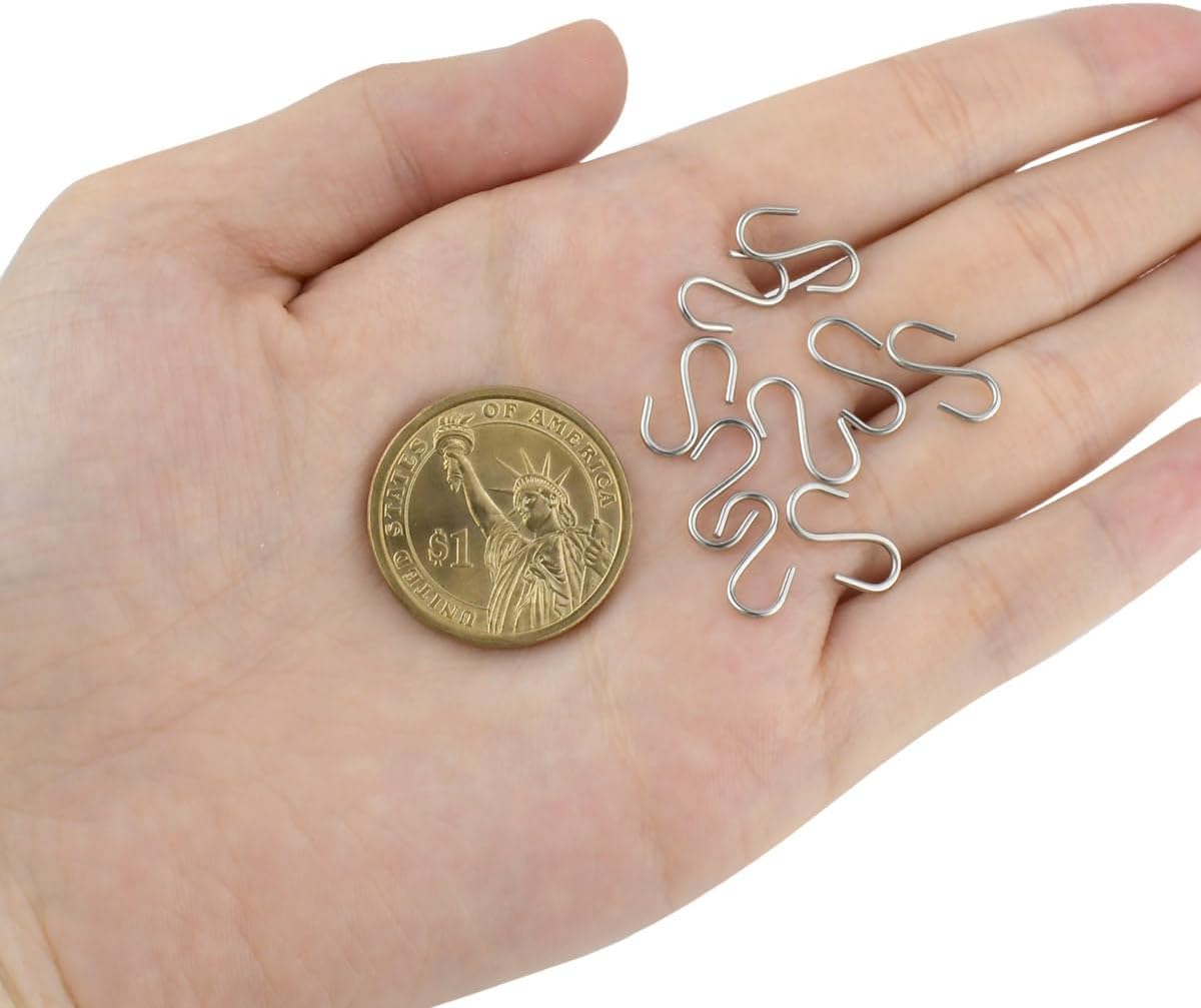 100 Mini S Hooks - Metal Shaped Hangers for Crafts, Jewelry & DIY Key Chains - Image 3