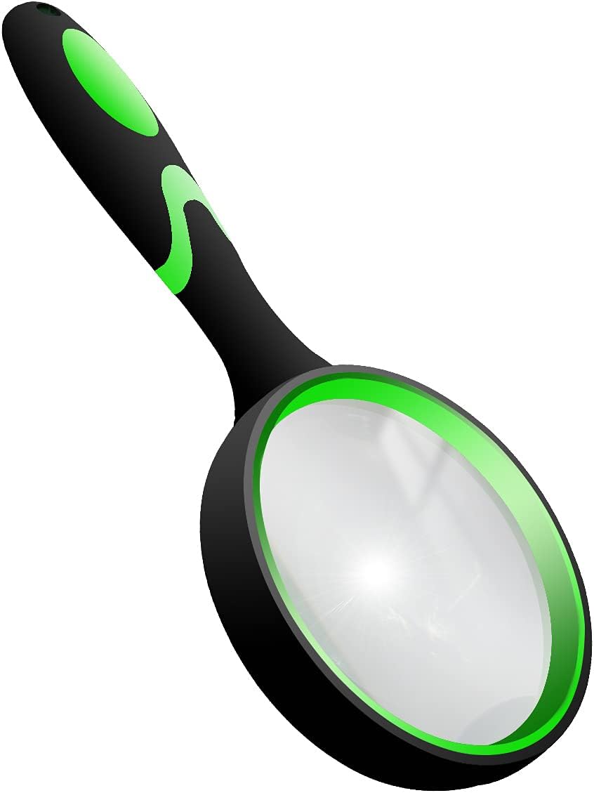 10X Shatterproof Magnifying Glass Large Handheld for Seniors Kids 75mm Lens with Non-Slip Rubber Handle Magnifier Reading Science Insect Hobby Observation - Image 1