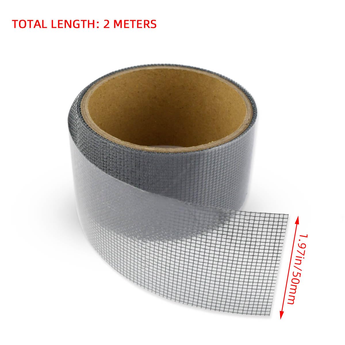 3-Layer Strong Waterproof Adhesive Screen Repair Tape - Instantly Fix Holes & Tears Fiberglass Kit Gray (1.97x78.7 Inches) - Image 2