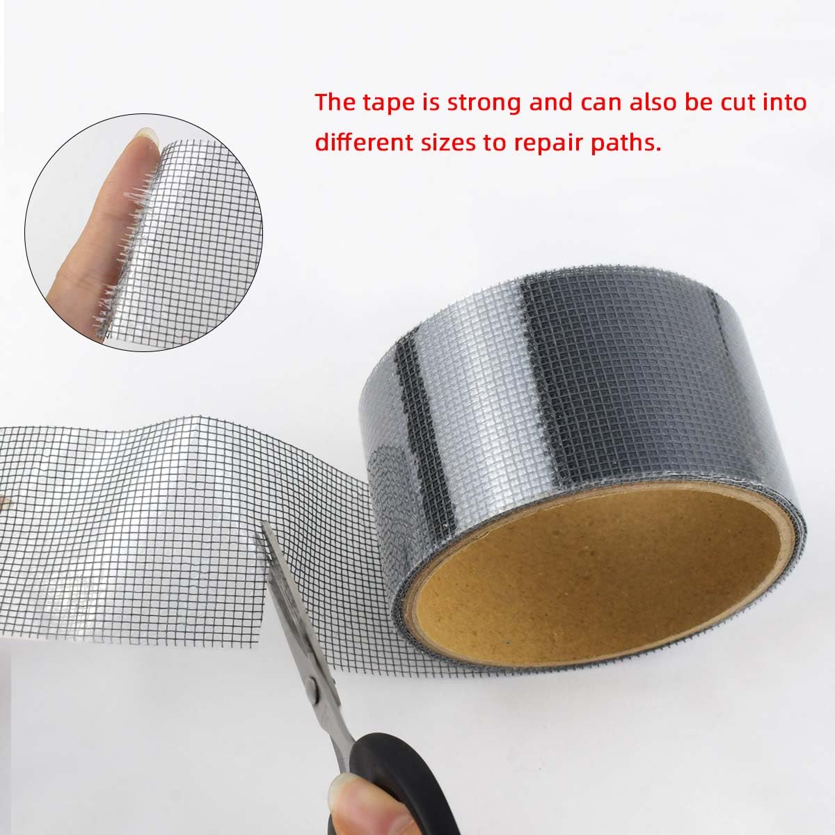 3-Layer Strong Waterproof Adhesive Screen Repair Tape - Instantly Fix Holes & Tears Fiberglass Kit Gray (1.97x78.7 Inches) - Image 3