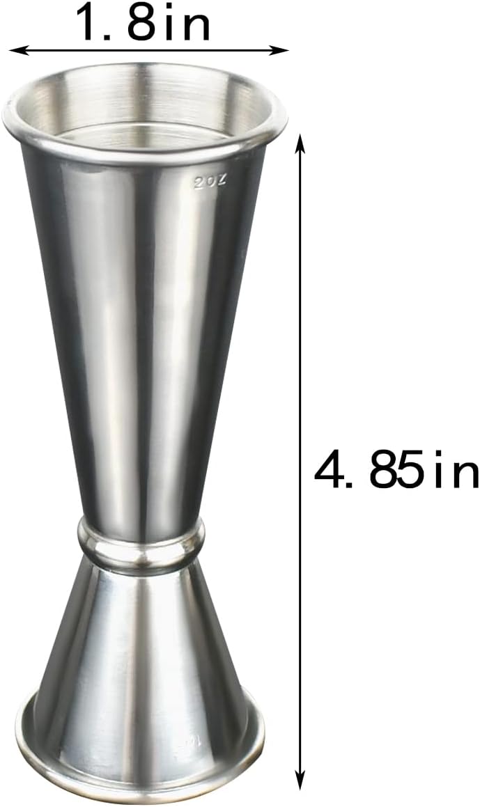 304 Stainless Steel Cocktail Double Jigger Japanese Style Measuring Oz Cup Bar Tool Shot for Bartending Bartender Jiggers Ounce Measurements Alcohol Drink Markings Perfect Party Silver Kitchen Tools - Image 2