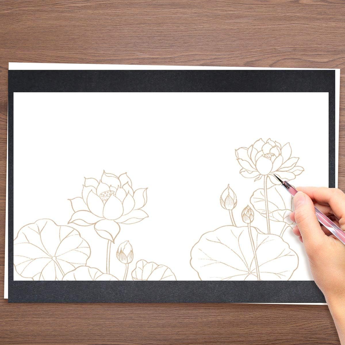 100 Sheets Carbon Transfer Paper Tracing for DIY Wood Working Canvas and Other Art Craft Surfaces Graphite & 5 Pieces Ball Embossing Stylus Black (8.3 x 11.7 Inches) - Image 3