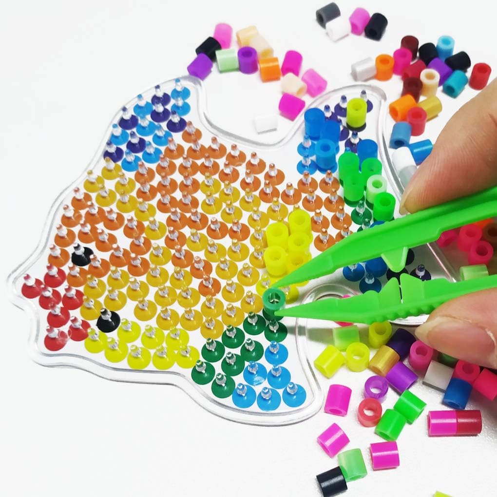 Three-Color Plastic Fuse Beads Tweezers Handmake Crafts, Manual DIY Creative Craft Game Tool for Kids(1 Pack of 6 Tweezers,White,Green,Blue) - Image 2