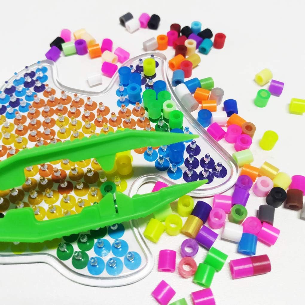Three-Color Plastic Fuse Beads Tweezers Handmake Crafts, Manual DIY Creative Craft Game Tool for Kids(1 Pack of 6 Tweezers,White,Green,Blue) - Image 3