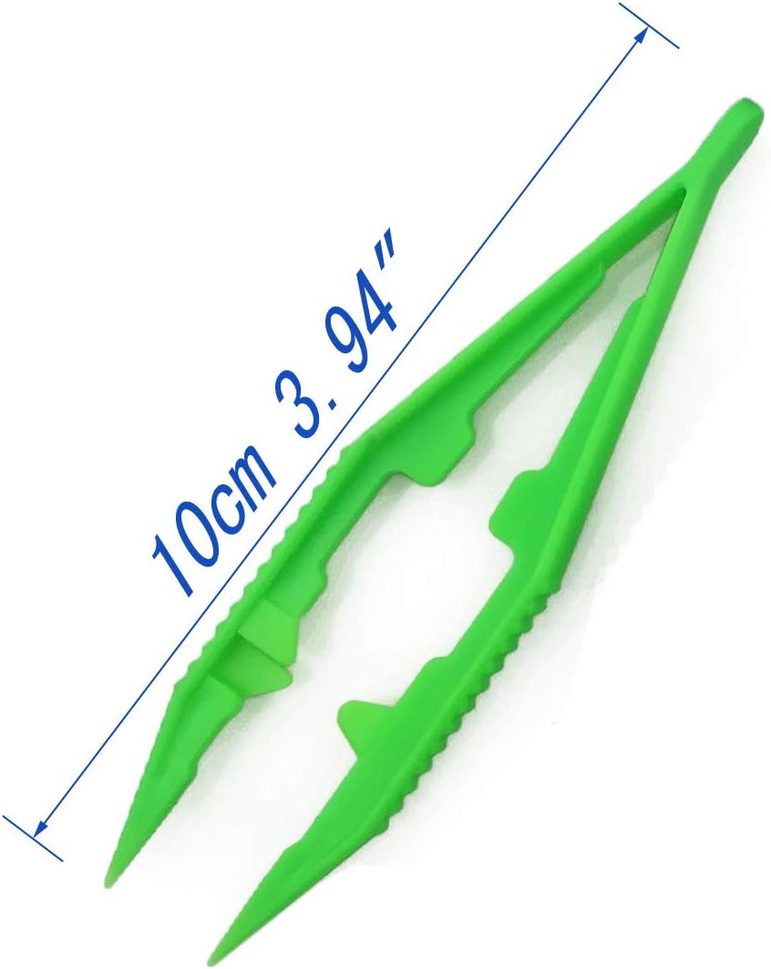 Three-Color Plastic Fuse Beads Tweezers Handmake Crafts, Manual DIY Creative Craft Game Tool for Kids(1 Pack of 6 Tweezers,White,Green,Blue) - Image 5