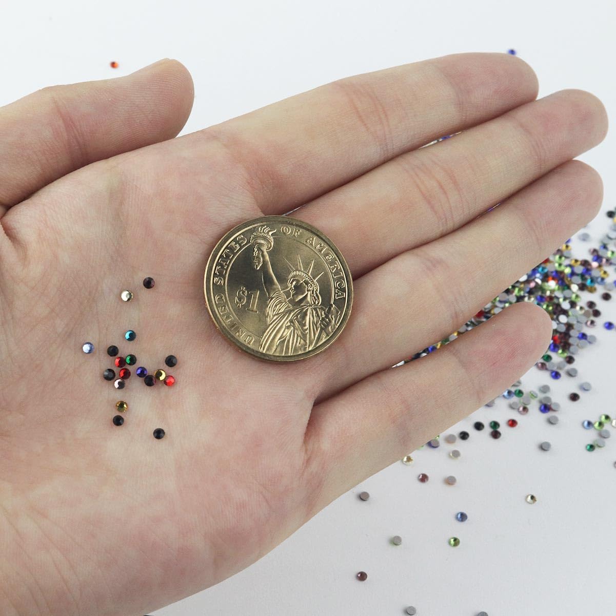 2400 Pieces Flat Back Rhinestones Colorful Round Glass Gems for Nail Art & Face Makeup Flatback Crystal Rhinestone Crafts DIY Clothes Shoes Bags Manicure Diamond (12 Colors) - Image 3