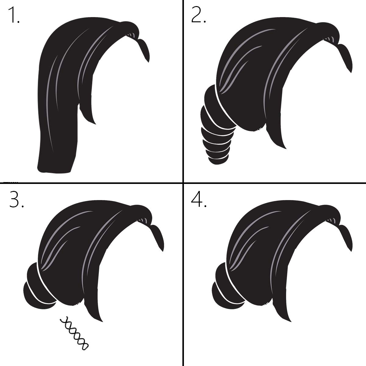 10PCS Spiral Hair Pins, Non-Scratch Ball Tips Screw Pins for DIY Style (Black) - Image 5
