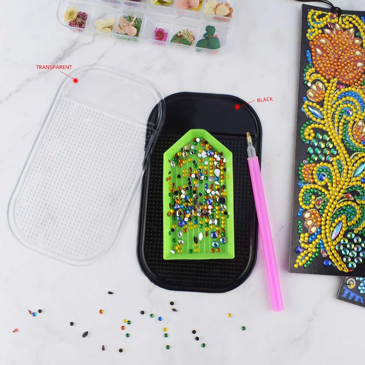 Diamond Art Mat Non-Slip DIY Sticky Tray Gel Painting Tools Anti-Slip Universal Pad Holder Kits for Adults 5D Embroidery Accessories(6 Pieces) - Image 3