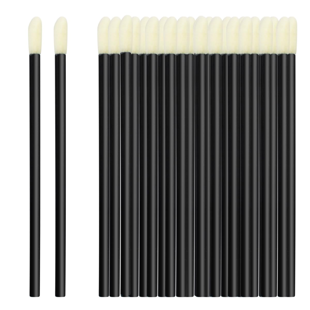 100 Pack Disposable Lip Brushes Lipstick Wands Gloss Applicator Brush Makeup Tool Make Up Applicators Perfect Beauty Cosmetic Kits Mascara Wand Set Lash Spoolies for Eyelash Extensions (Black) - Image 1
