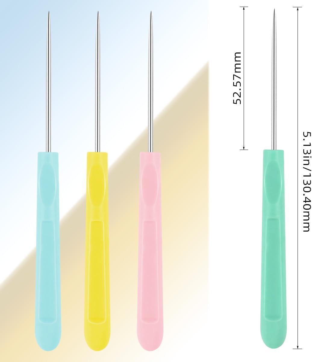 Cookie Decorating Scribe Supplies Icing Tool for Cake DIY Craft Leather Awl Sewing Stainless Steel Fondant Sugar Stir Needle Biscuit Pin Kit with Handle Baking Tool(12 Pieces - Image 2
