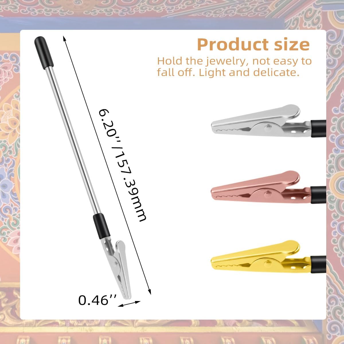 3 PCS Bracelet Helper Tool - Fastening for Watch, Necklace & Zipper Clasps Gold, Silver Rose Gold Metal Jewelry Clasp Hooking Ties - Image 2