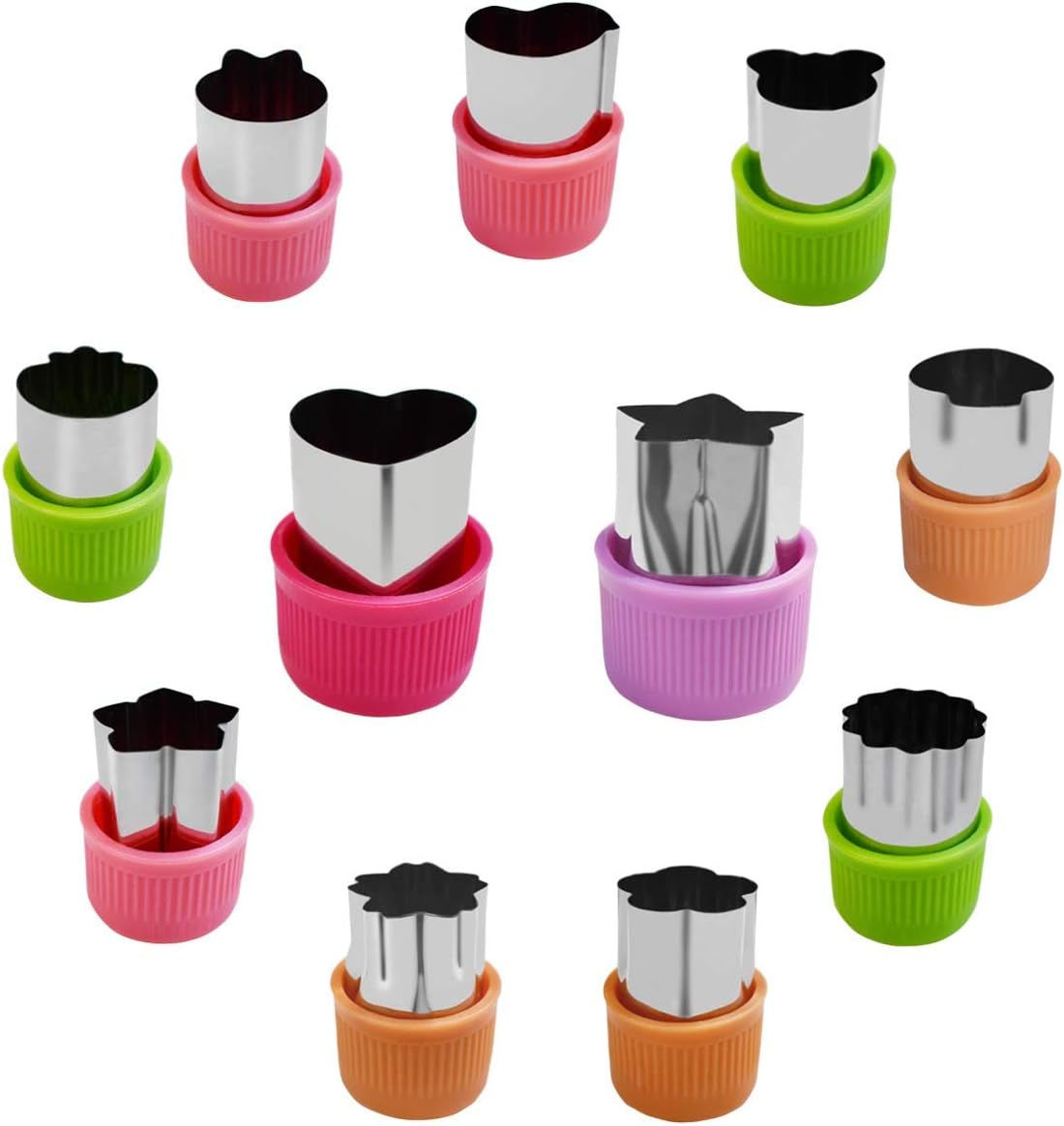11Pcs Vegetable Cutter Shapes Set Mini Cookie & Fruit Pie Stamps Mold Stainless Steel Cutters Food for Kids Baking and Supplement Tools Accessories Christmas Gift - Image 1
