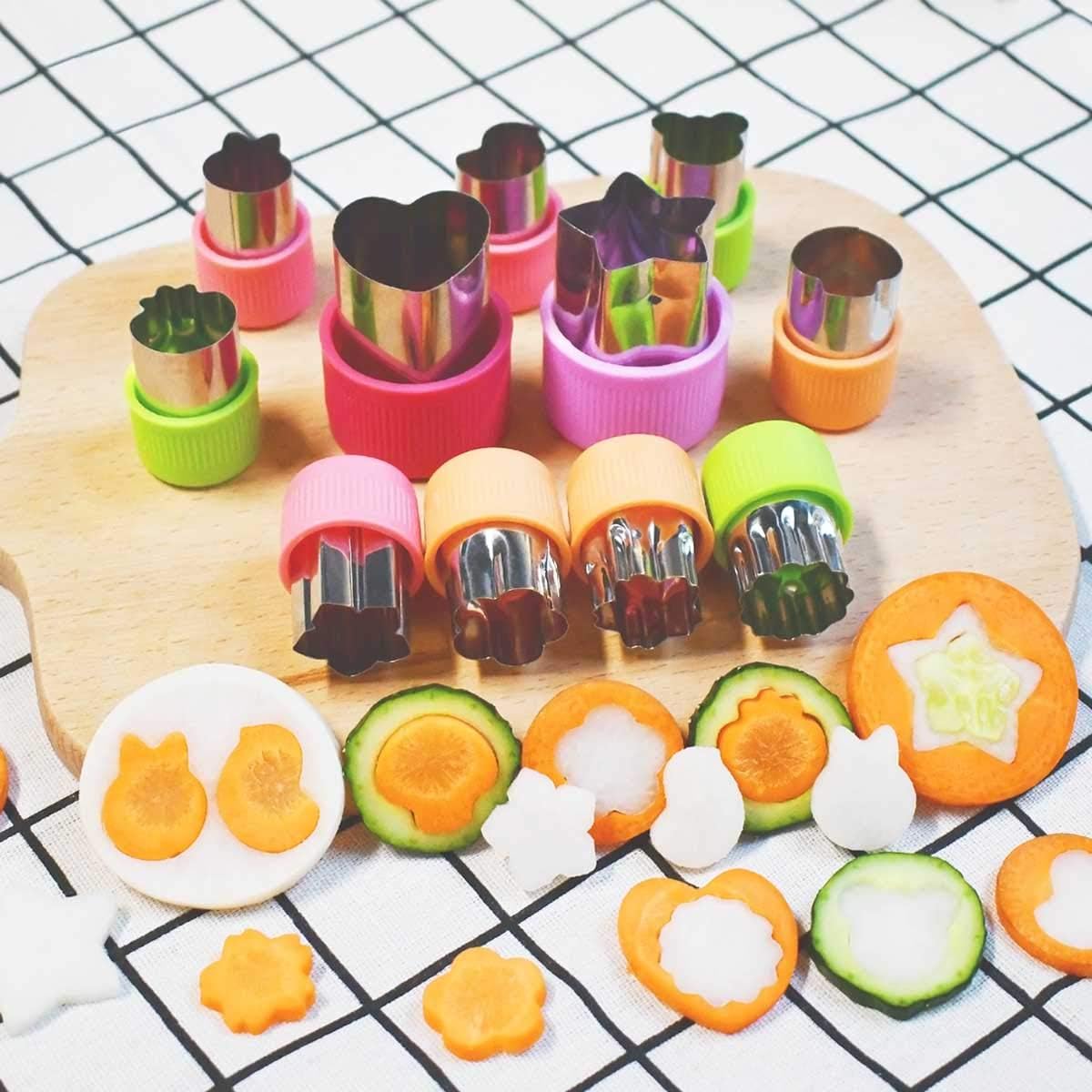 11Pcs Vegetable Cutter Shapes Set Mini Cookie & Fruit Pie Stamps Mold Stainless Steel Cutters Food for Kids Baking and Supplement Tools Accessories Christmas Gift - Image 2