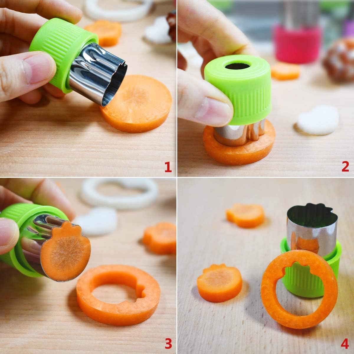 11Pcs Vegetable Cutter Shapes Set Mini Cookie & Fruit Pie Stamps Mold Stainless Steel Cutters Food for Kids Baking and Supplement Tools Accessories Christmas Gift - Image 5