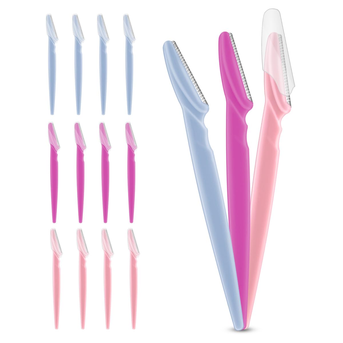 12 Pieces Eyebrow Razor for Women Face Razors Dermaplaning Tool Trimmer Facial with Safety Cover Multipurpose Hair Removal Shaver Precision Men Professional Dermaplane - Image 1