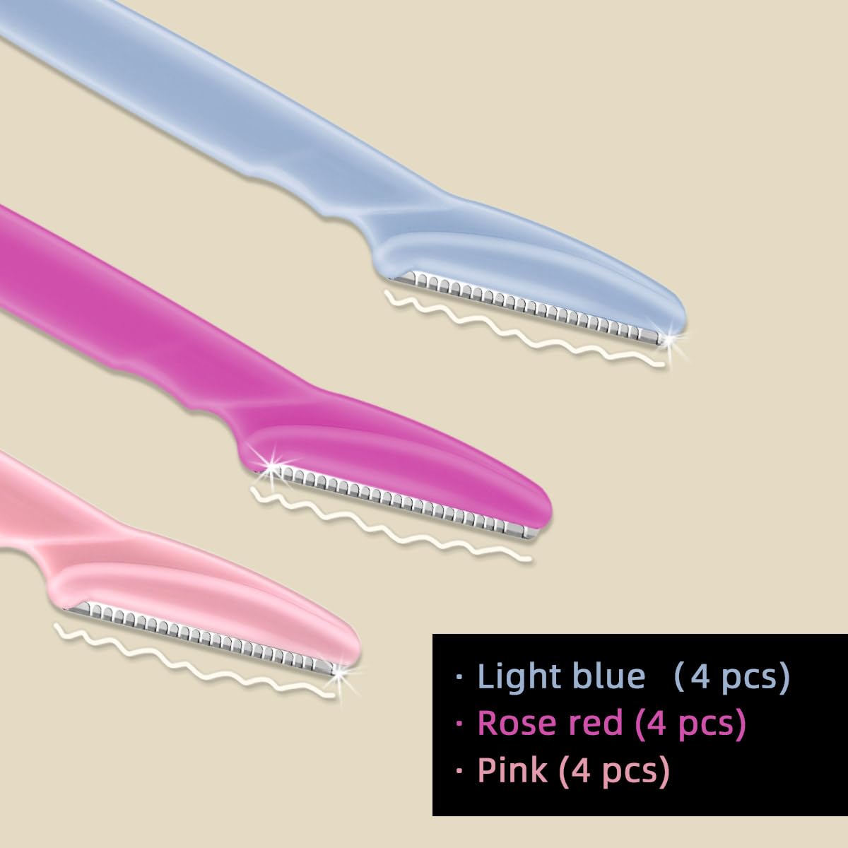12 Pieces Eyebrow Razor for Women Face Razors Dermaplaning Tool Trimmer Facial with Safety Cover Multipurpose Hair Removal Shaver Precision Men Professional Dermaplane - Image 3