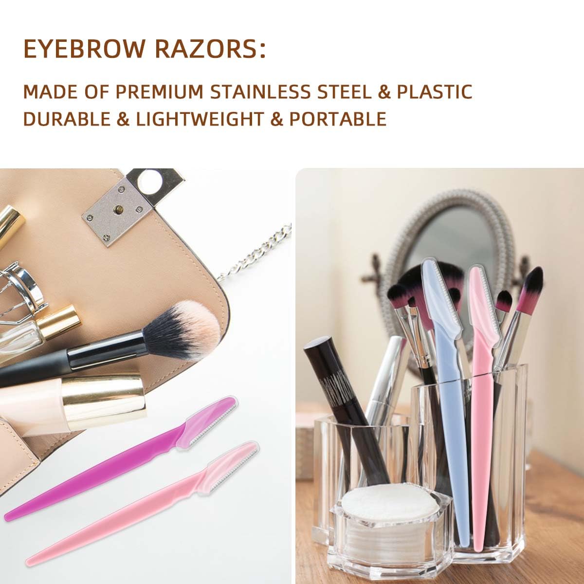 12 Pieces Eyebrow Razor for Women Face Razors Dermaplaning Tool Trimmer Facial with Safety Cover Multipurpose Hair Removal Shaver Precision Men Professional Dermaplane - Image 4
