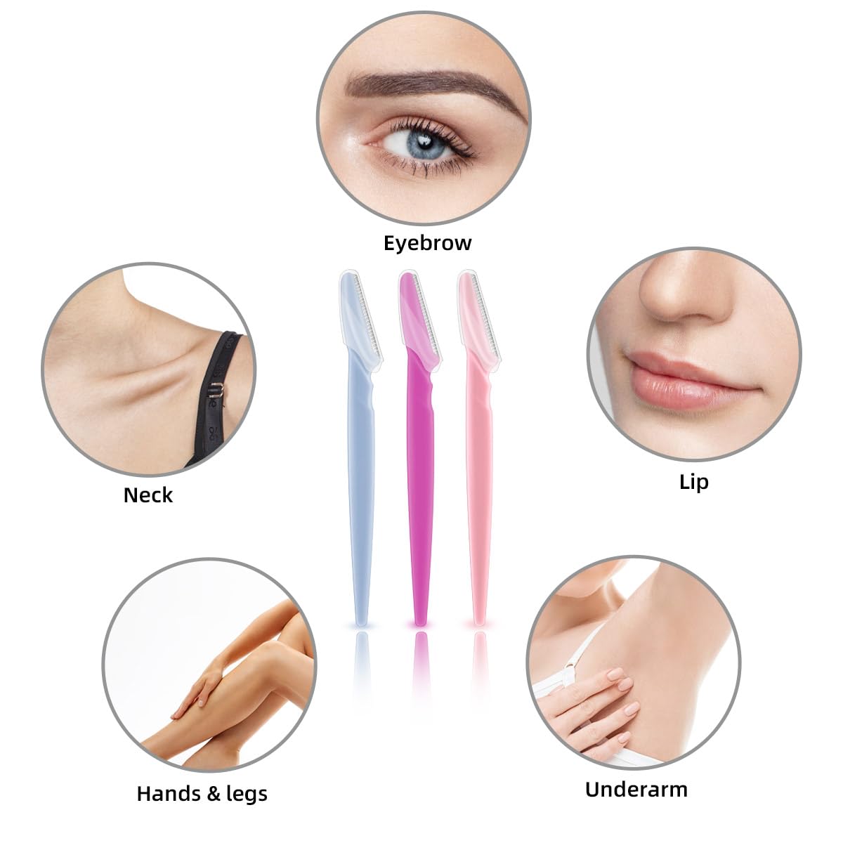 12 Pieces Eyebrow Razor for Women Face Razors Dermaplaning Tool Trimmer Facial with Safety Cover Multipurpose Hair Removal Shaver Precision Men Professional Dermaplane - Image 5