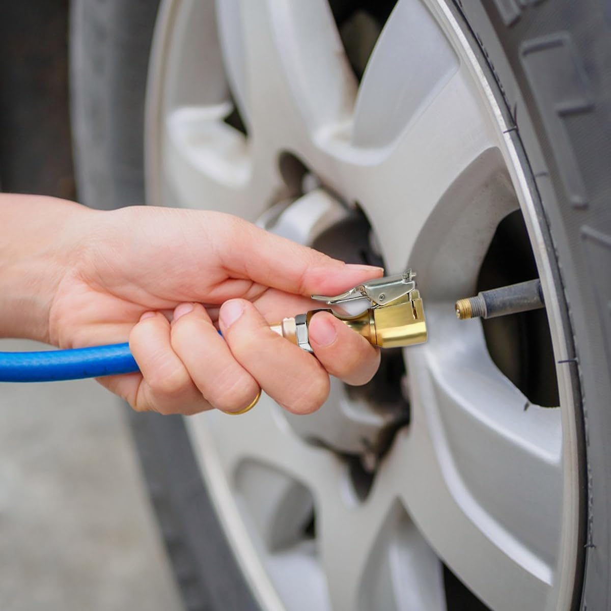 Air Chuck with Clip Tire Inflator Compressor Closed Flow Lock Brass Hose Connect Accessories Heavy Duty Gauge Locking InflatorAdapter - Image 4